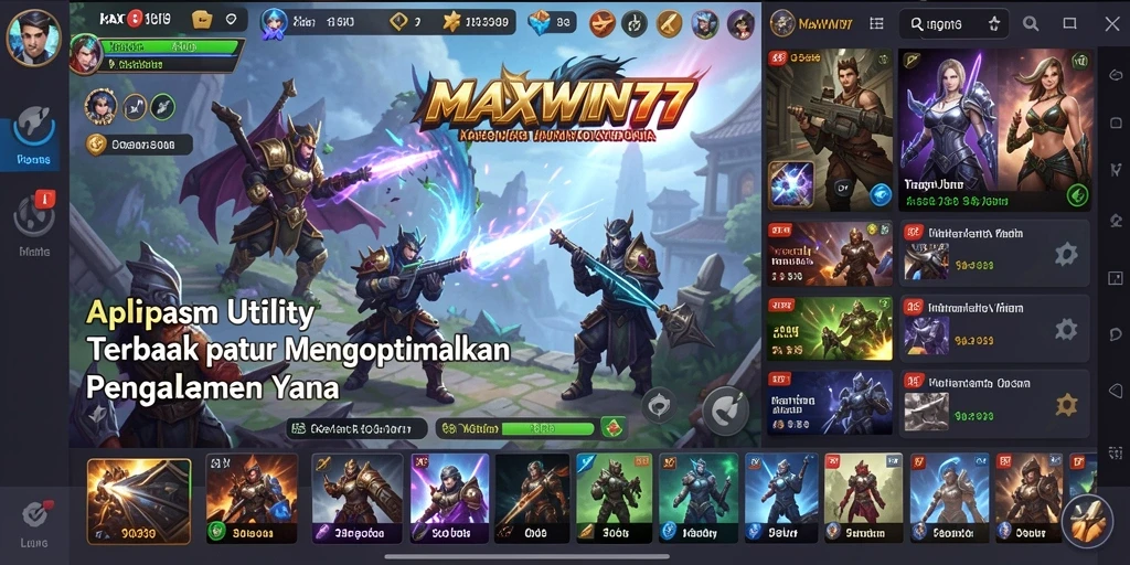 Tampilan antarmuka aplikasi MAXWIN77 yang modern dan fungsional.