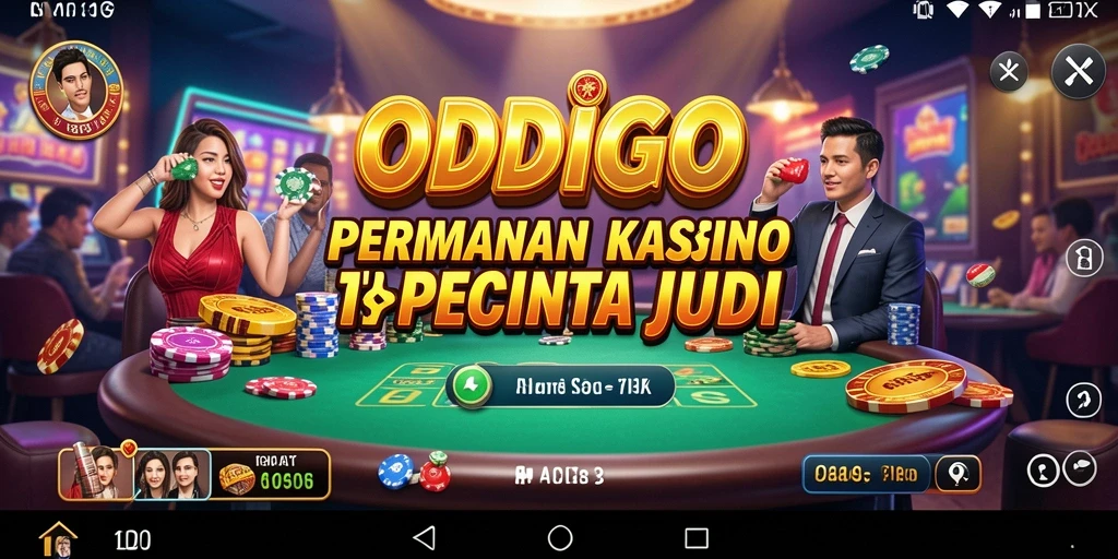 Tampilan screenshot utama ODDIGO dengan gameplay Kasino yang menarik.