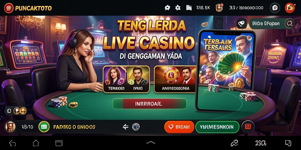 Screenshot gameplay <strong>PUNCAKTOTO</strong> menampilkan dealer langsung yang sedang memberikan pelayanan pada pemain.