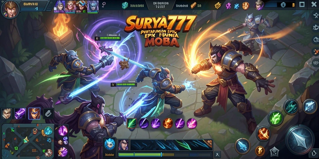 Tampilan menarik dari gameplay SURYA777 dalam aksi MOBA.