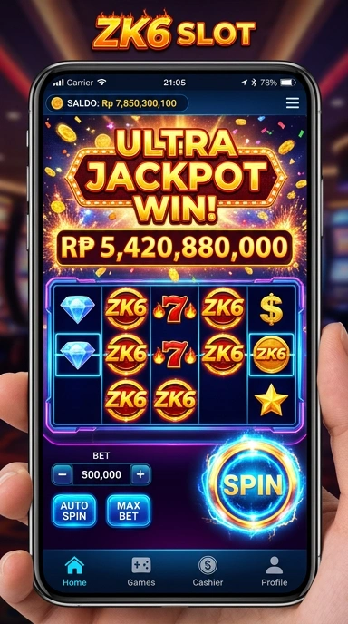 Screenshot antarmuka utama zk6, menampilkan kemudahan navigasi.